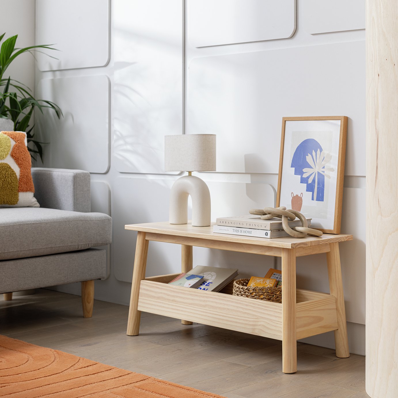 Habitat Akio Solid Wood Storage Bench - Natural