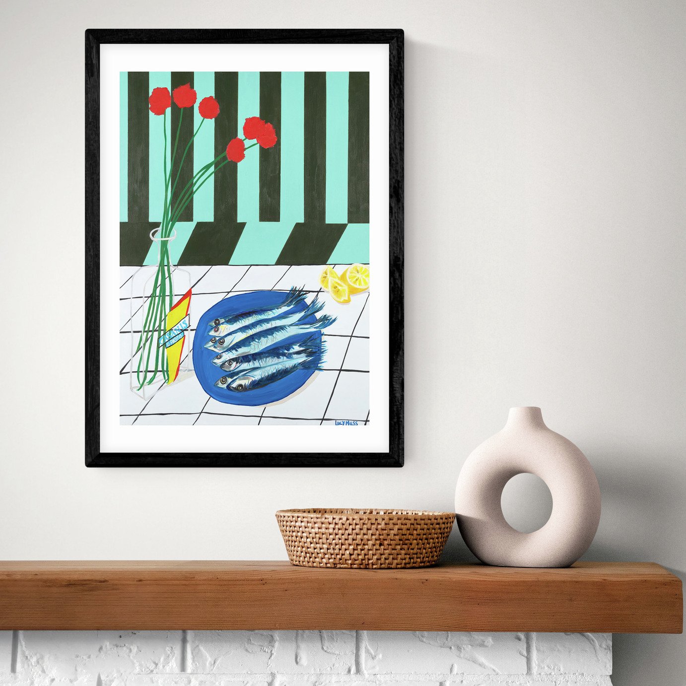 East End Prints Striped Sardines Art Print