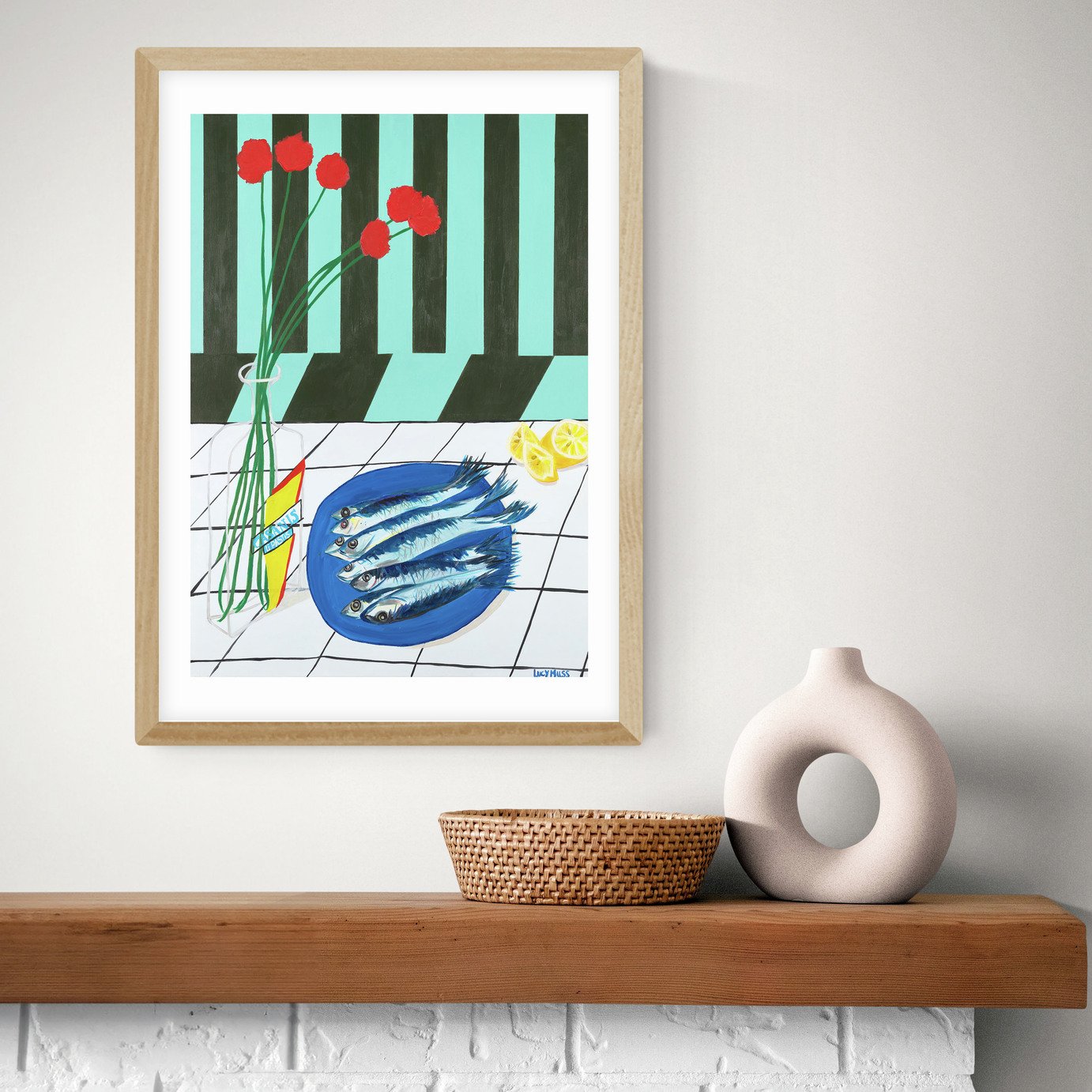 East End Prints Striped Sardines Art Print