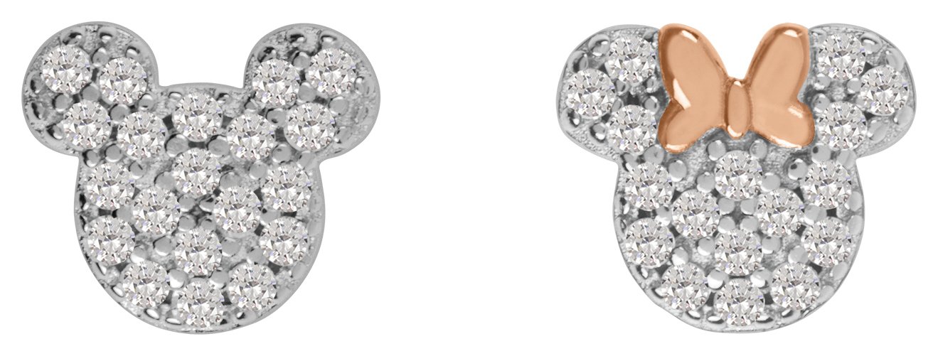 Disney Mickey and Minnie Mouse Stone Set Stud Earrings 