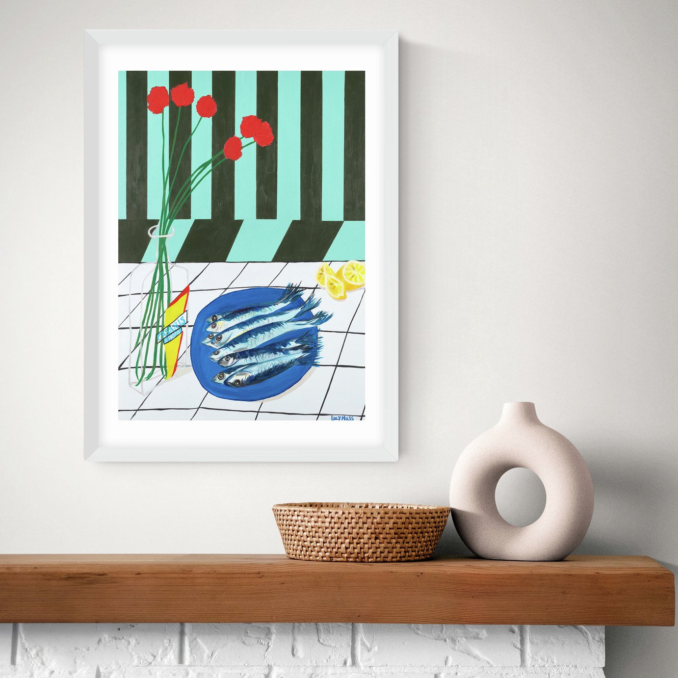 East End Prints Striped Sardines Art Print
