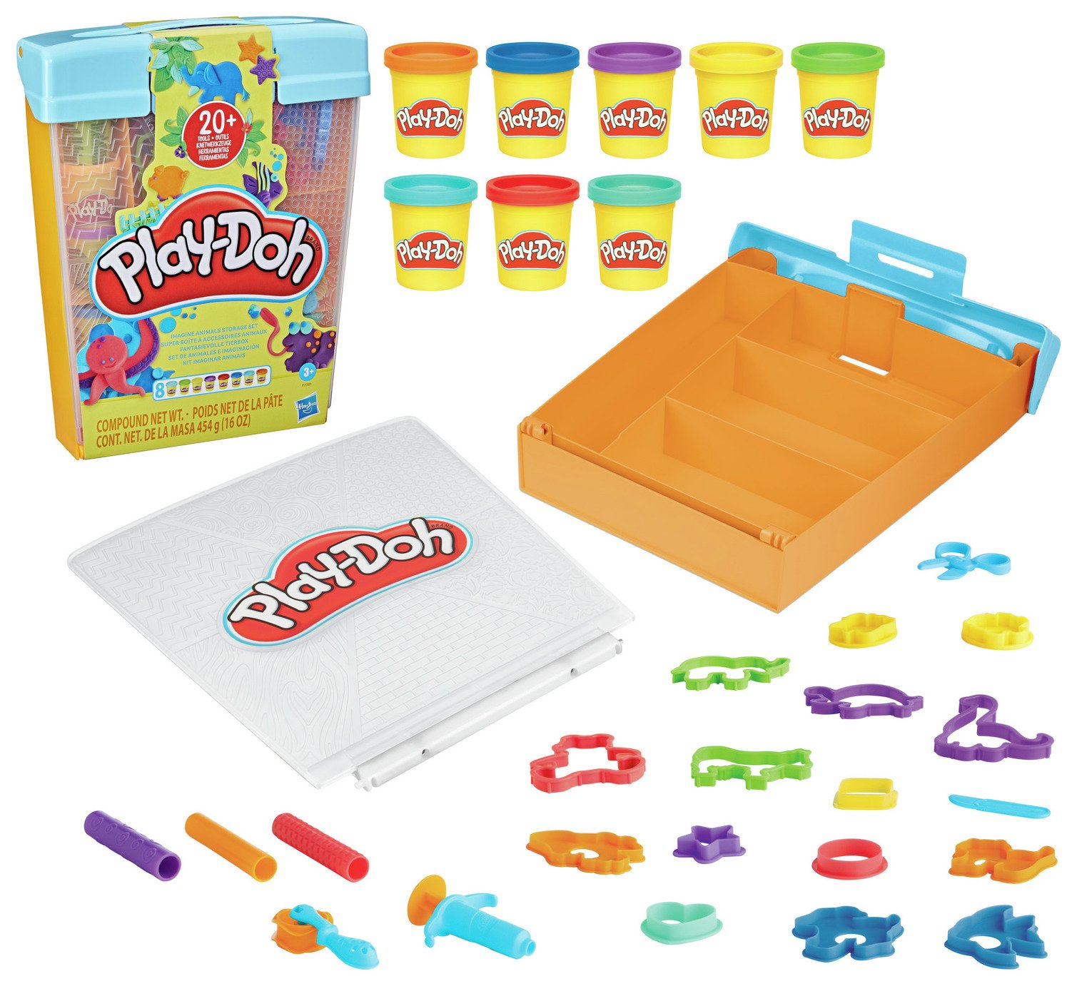 Play-Doh Rainbow Animal Storage Set with 8 Tubs