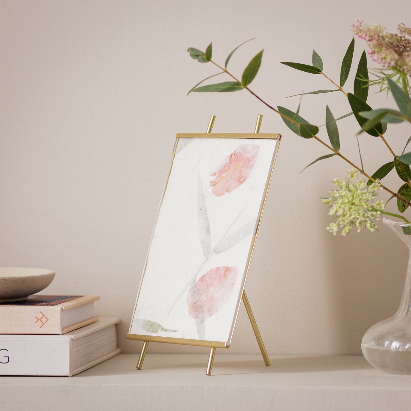 Habitat Gold Glass Easel Picture Frame - 4x6"