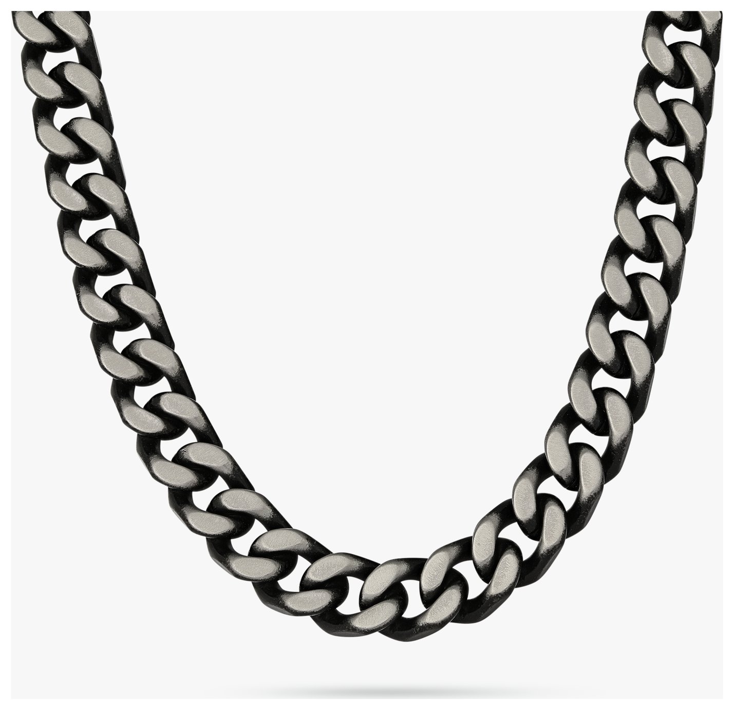 Revere Men's Antiqued Stainless Steel Curb Chain Necklace