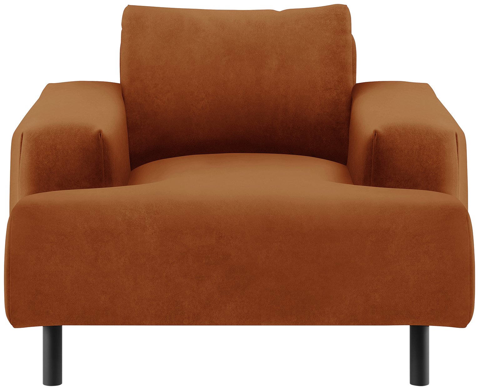 Habitat Julien Velvet Armchair - Orange