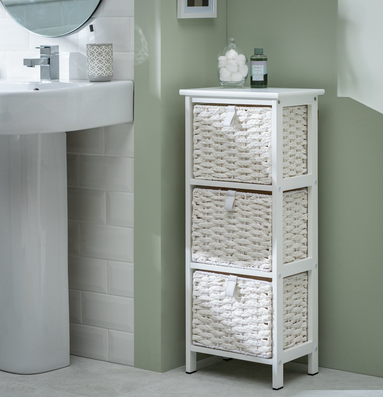 Argos Home Tongue and Groove Bathroom Storage Unit - White