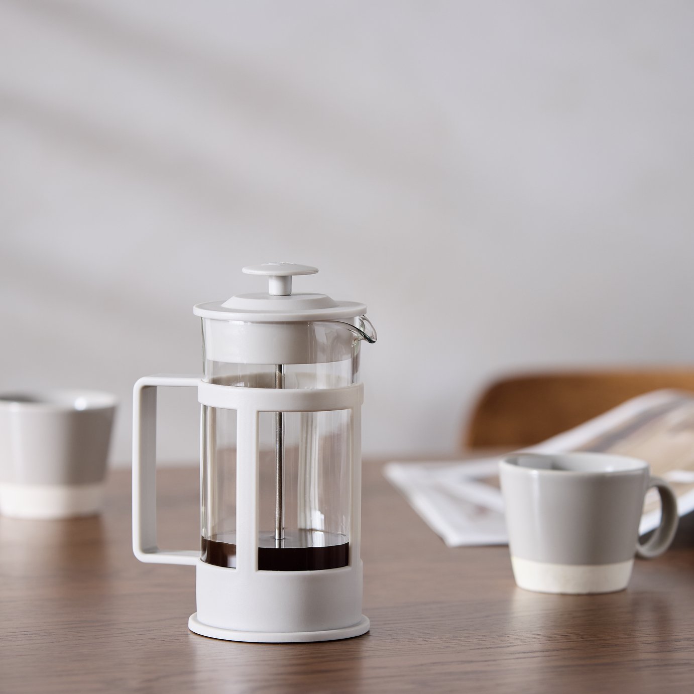 Habitat 3 Cup Plastic 350ml Cafetiere - Grey