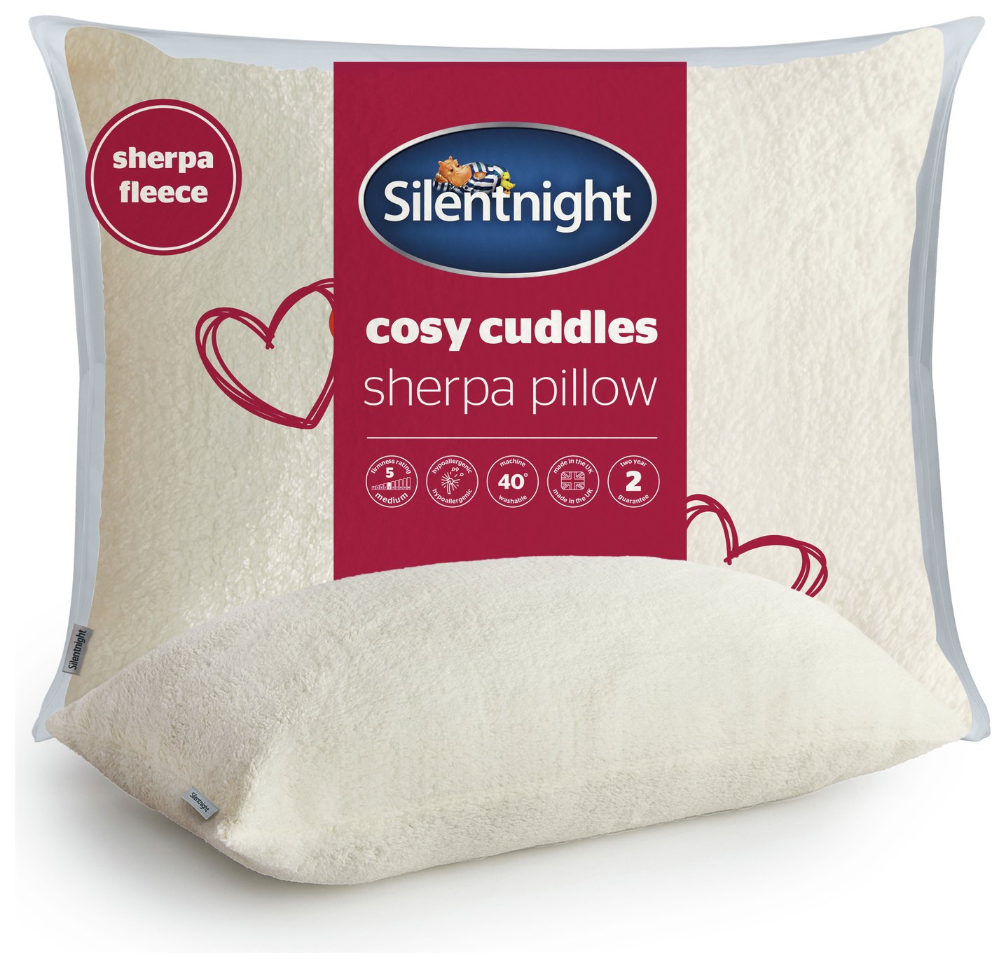 Silentnight Cosy Cuddles Sherpa Fleece Pillow