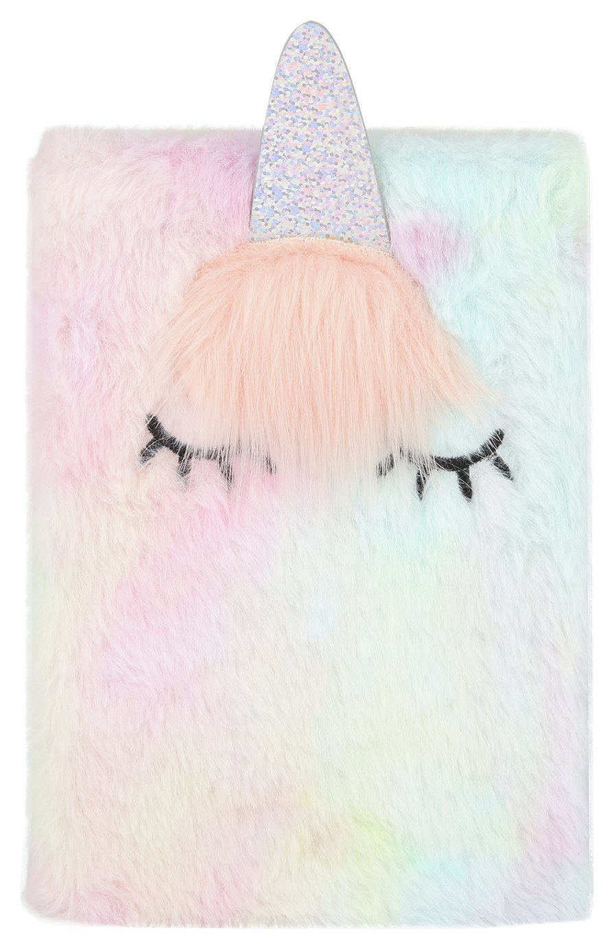 Home Unicorn Furry A5 160 Page Ruled Notebook