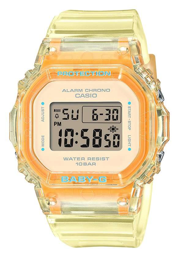 Casio Baby-G Digital Display Yellow Bracelet Watch
