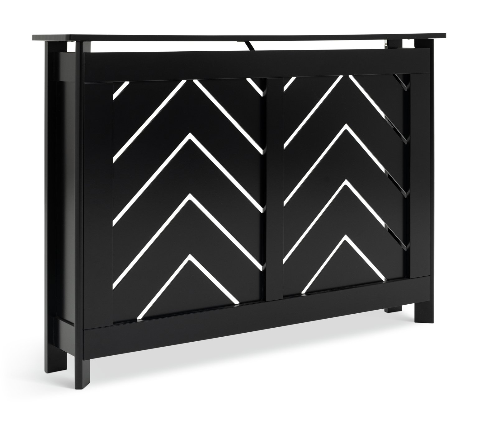 Habitat Chevron Small Radiator Cover - Black