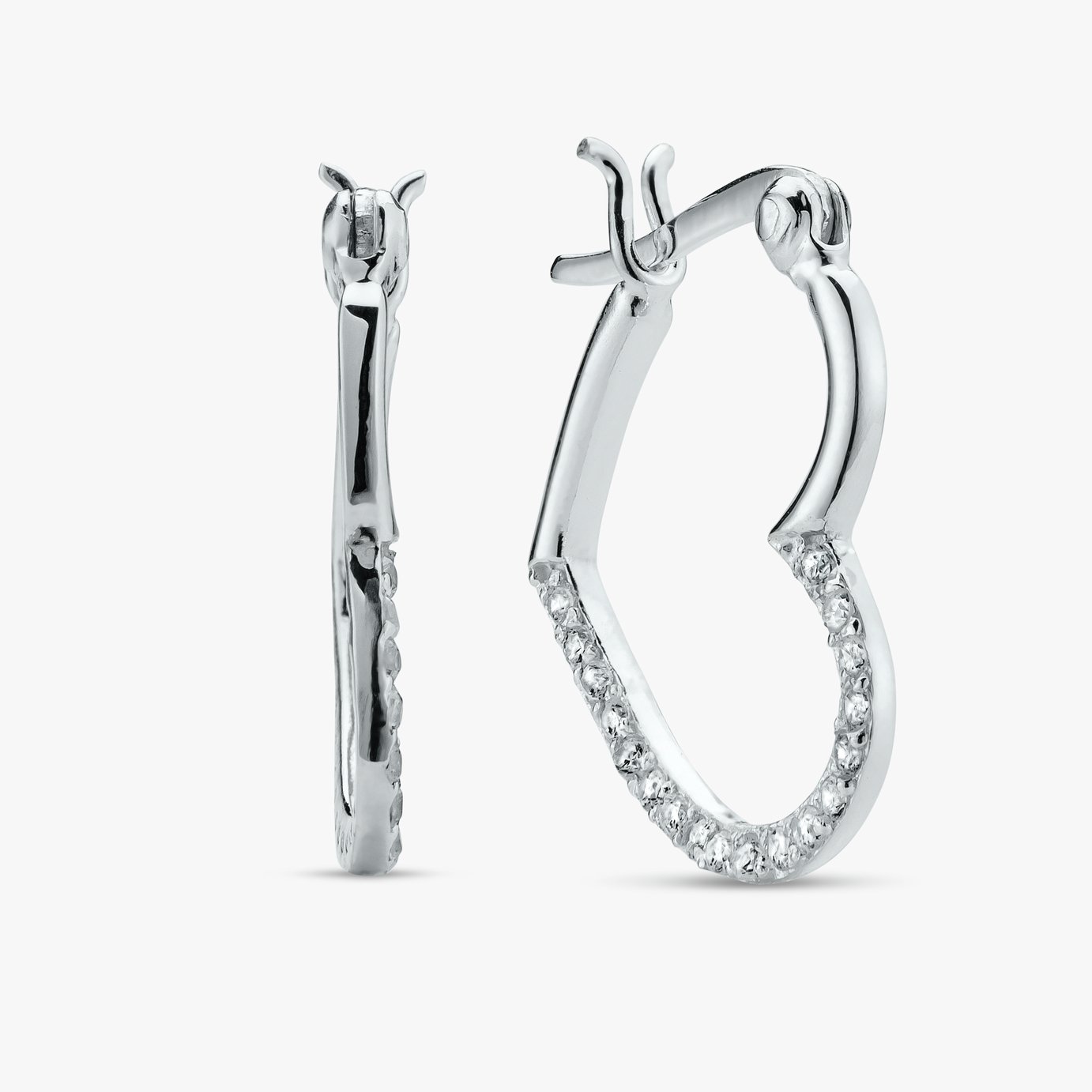 Revere Sterling Silver Open Heart Creole Hoop Earrings