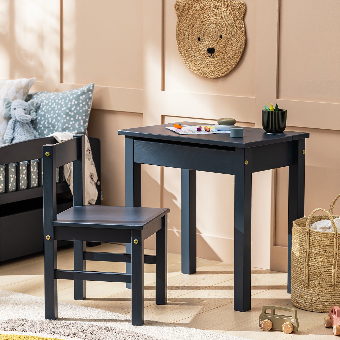 Argos Home Kids Scandinavia Desk & Chair - Ink Blue