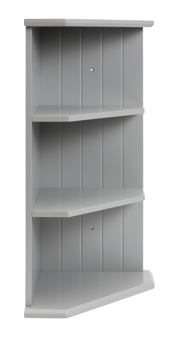 Argos Home Tongue And Groove Corner Shelves - Grey 