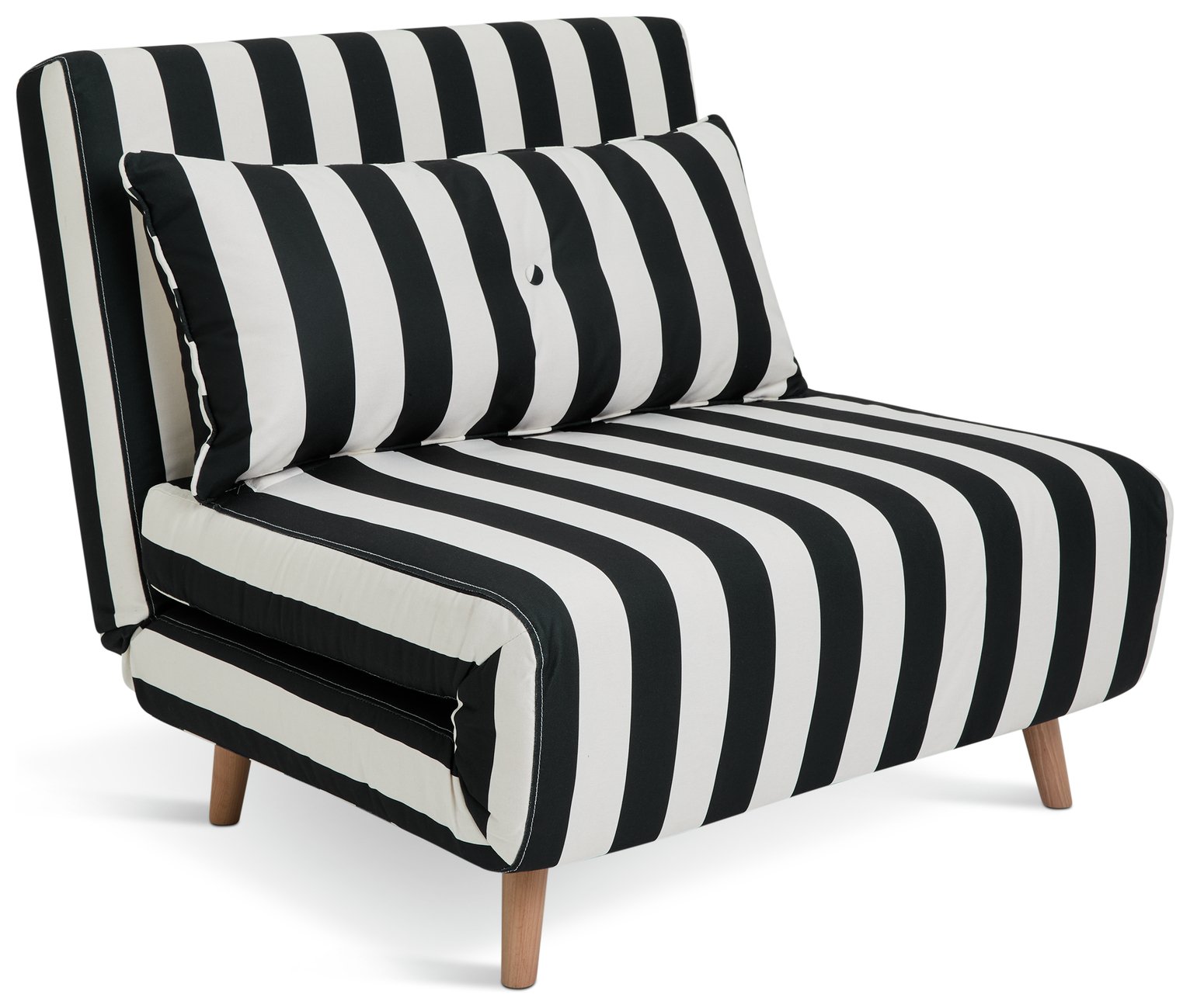 Habitat Roma Single Fabric Chairbed - Black & White