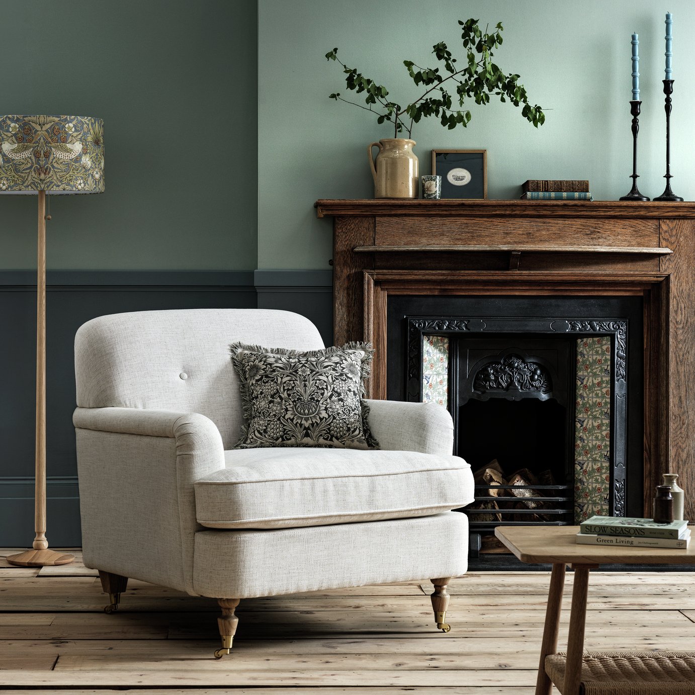 Habitat x Morris & Co. Merton Fabric Armchair - Cream