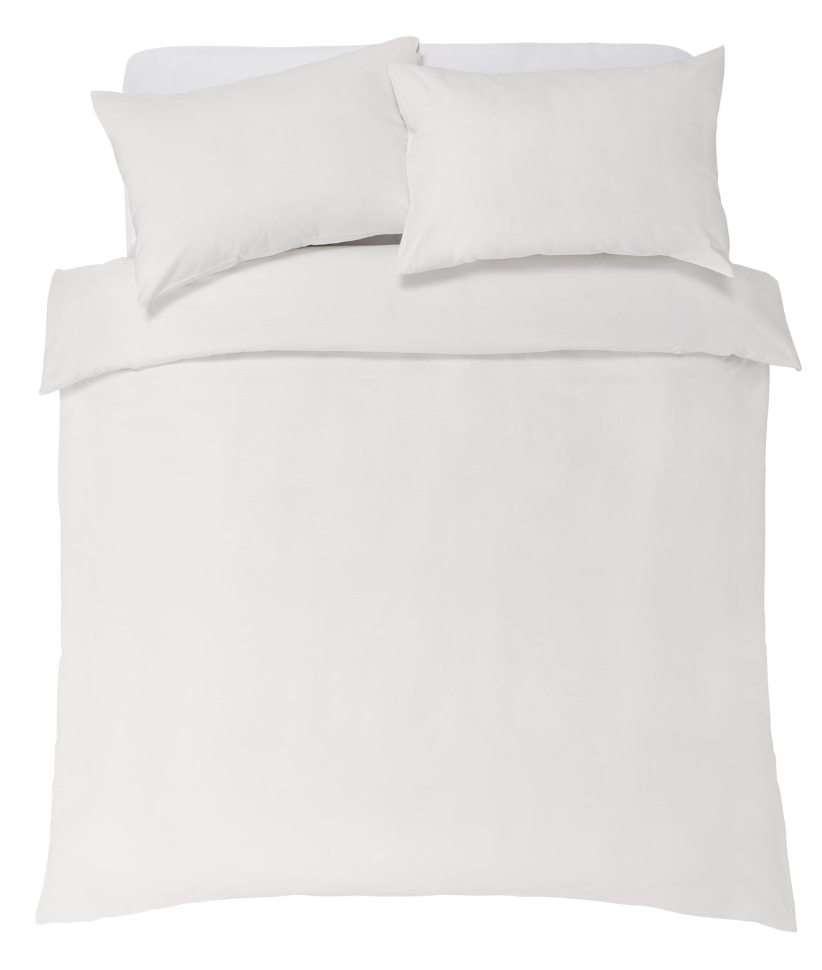 Habitat Soft and Cosy Brushed Cotton White Bedding Set - D