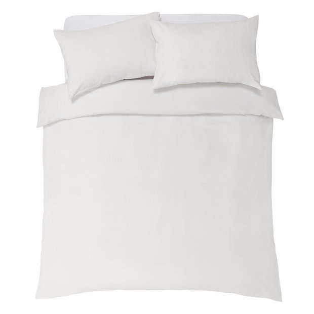 Buy Argos Home Brushed Cotton Plain White Bedding Set - Double | Duvet  cover sets | Argos