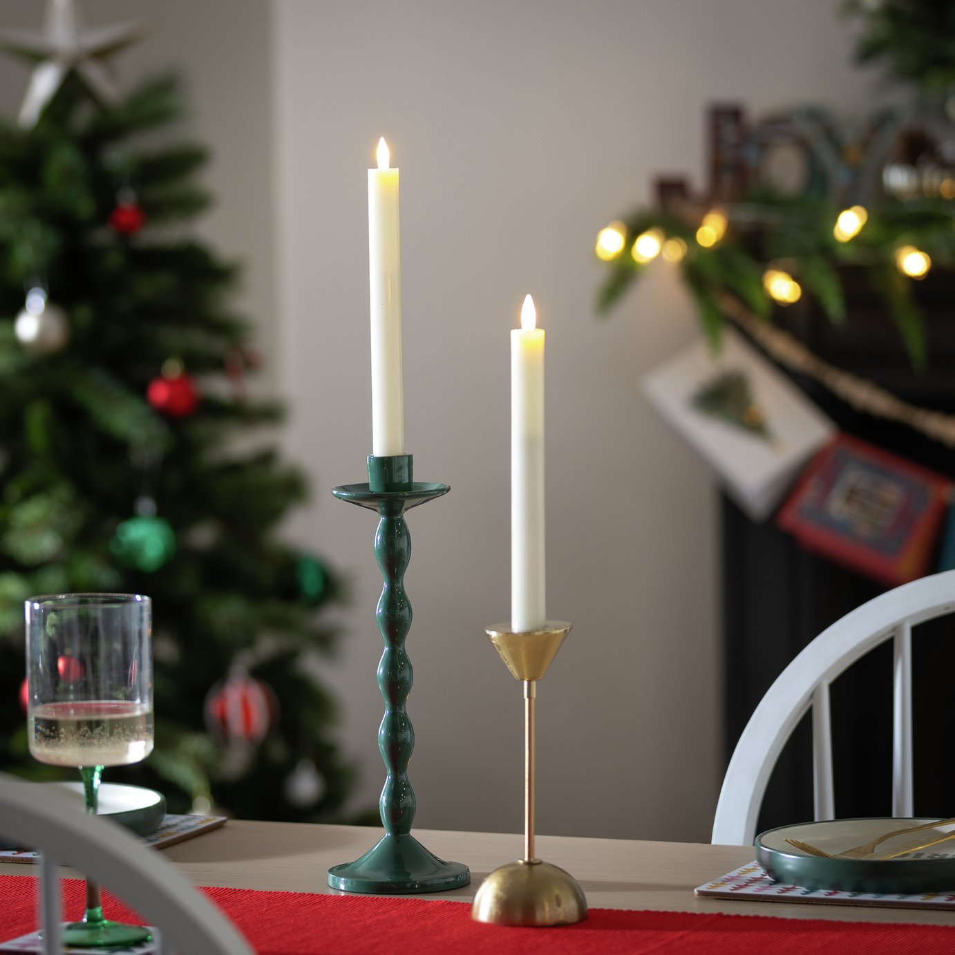 Habitat Pack of 2 LED Wax Taper Candles