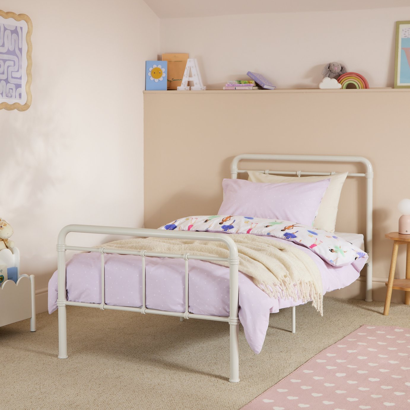 Habitat Kids Agnes Metal Single Bed Frame - White