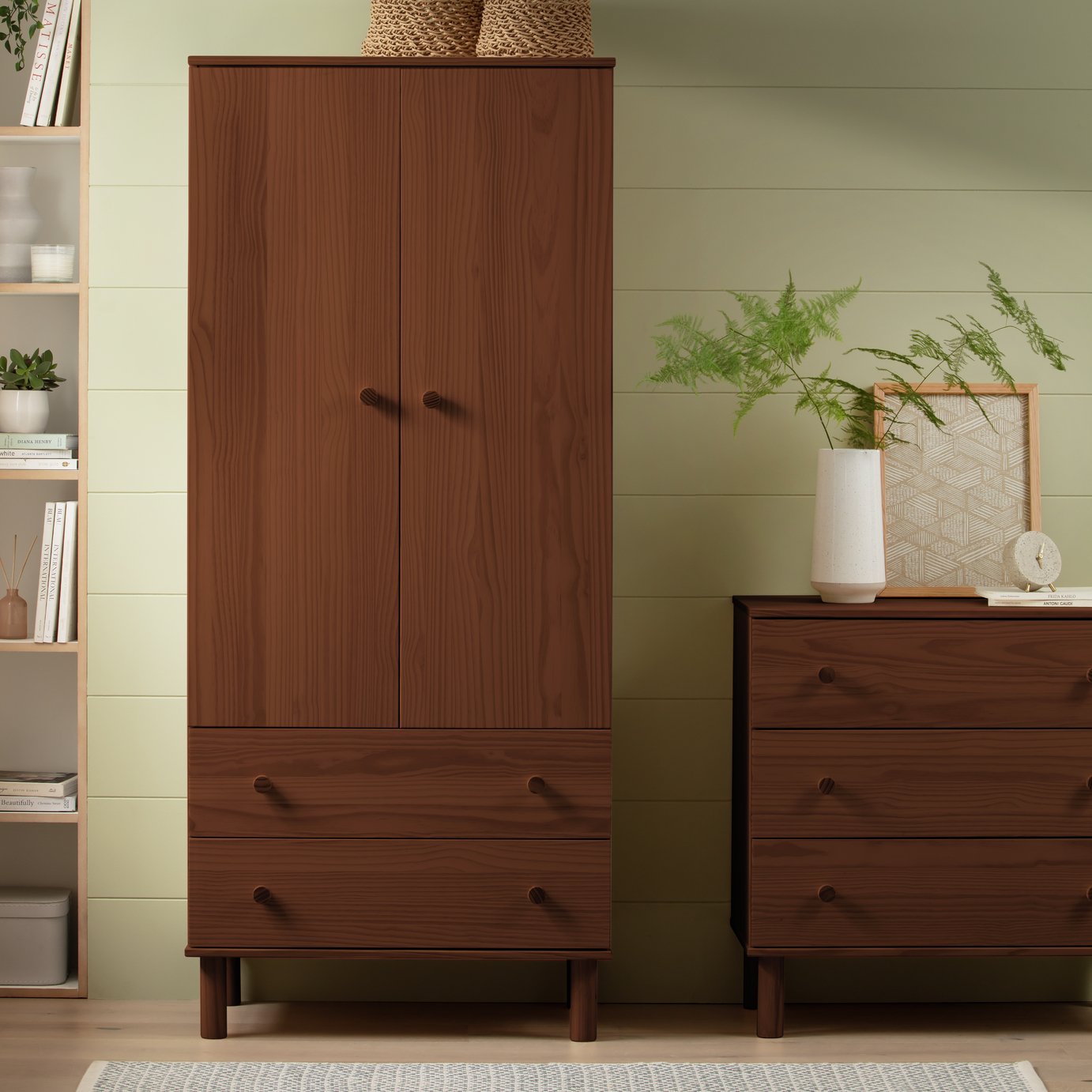 Habitat Akio 2 Door 2 Drawer Wardrobe - Walnut