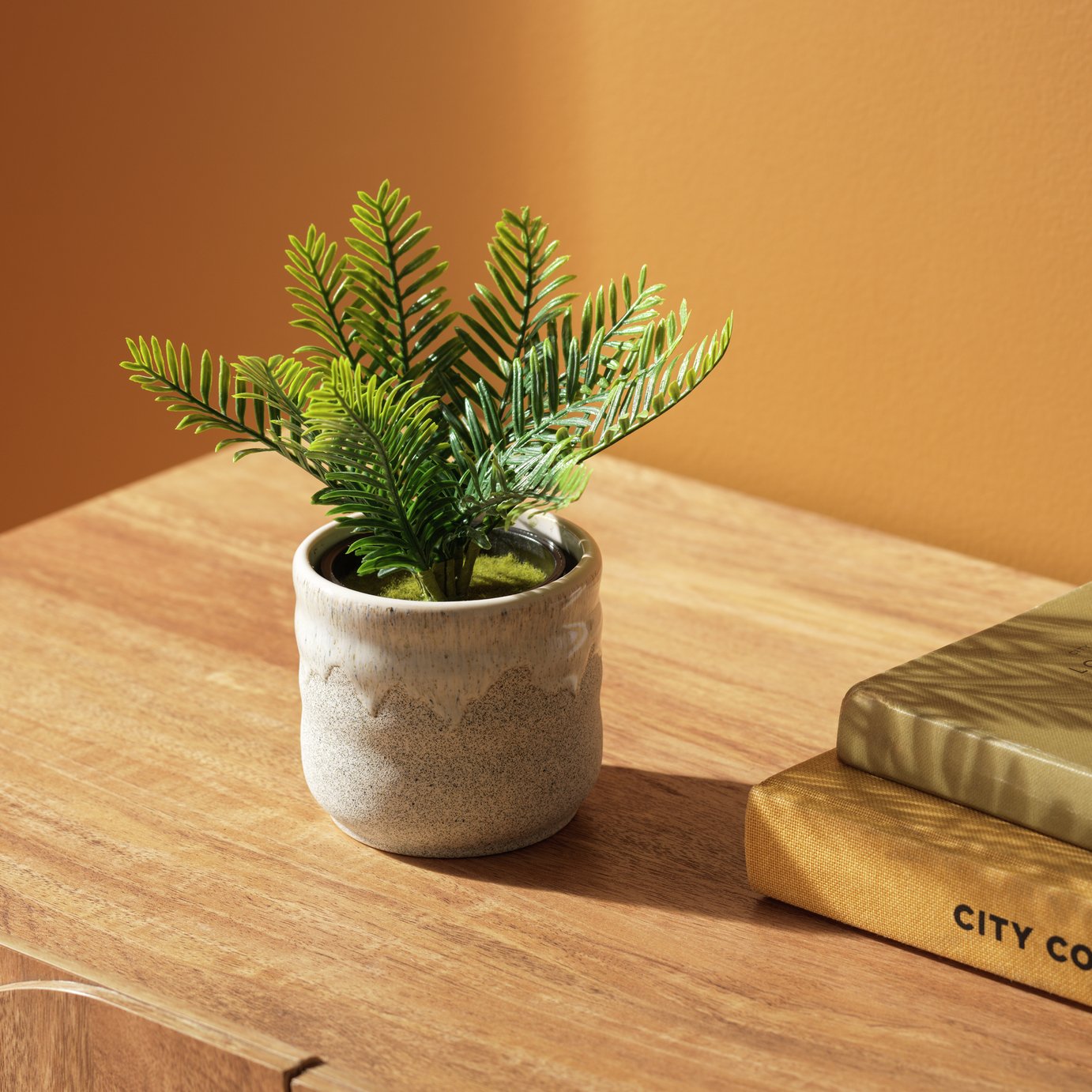 Habitat Artificial Green Small Fern Plant - 18cm