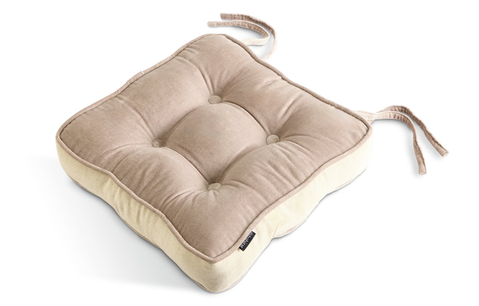 Habitat Velvet Mix Pack of 2 Seat Cushions - Natural