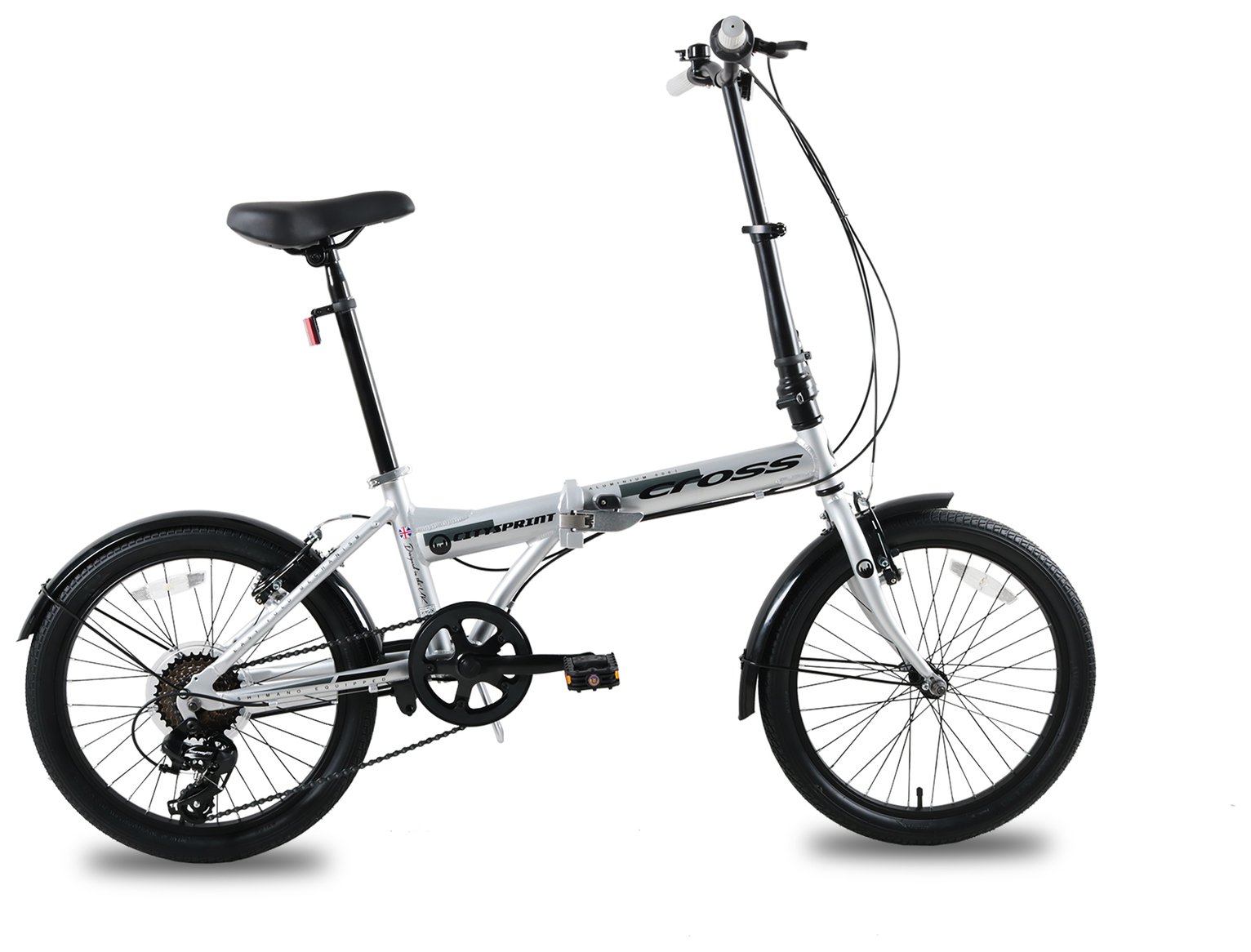 Cross 20" Unisex Folding Bike - Silver