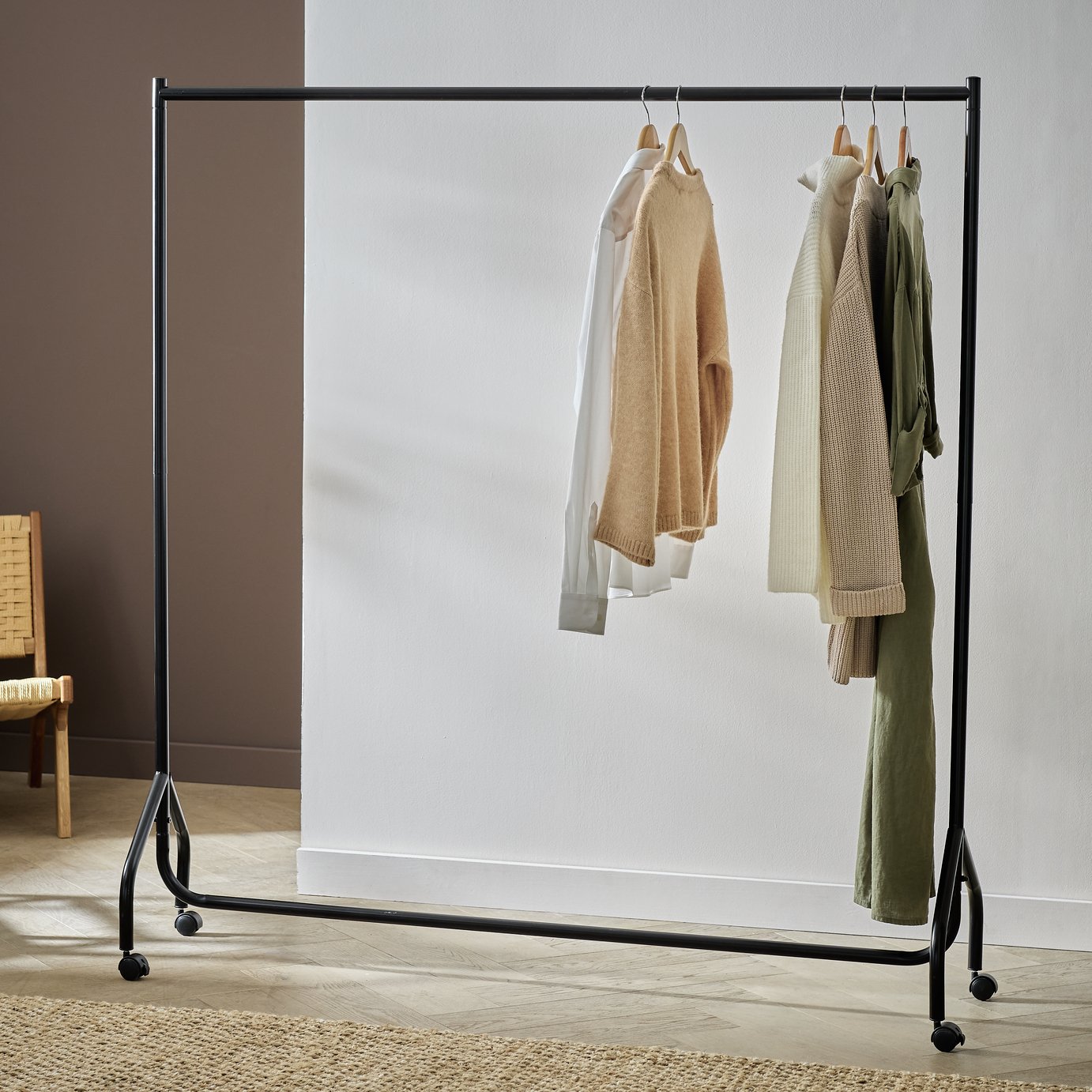 Argos Home Heavy Duty Single 5 Feet Clothes Rail - Black