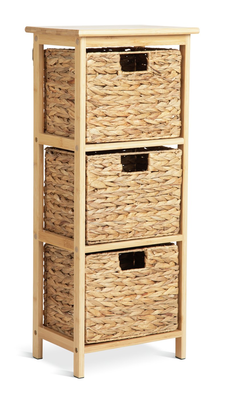Habitat Bamboo 3 Drawer Bathroom Storage Unit - Natural