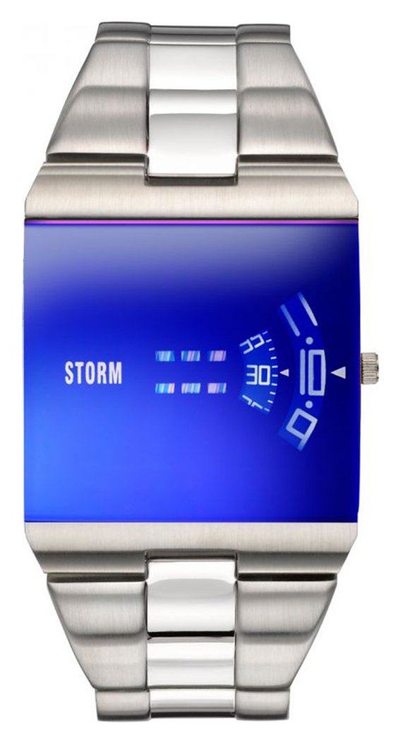 STORM New Remi Square Stainless Steel Blue Dial Watch