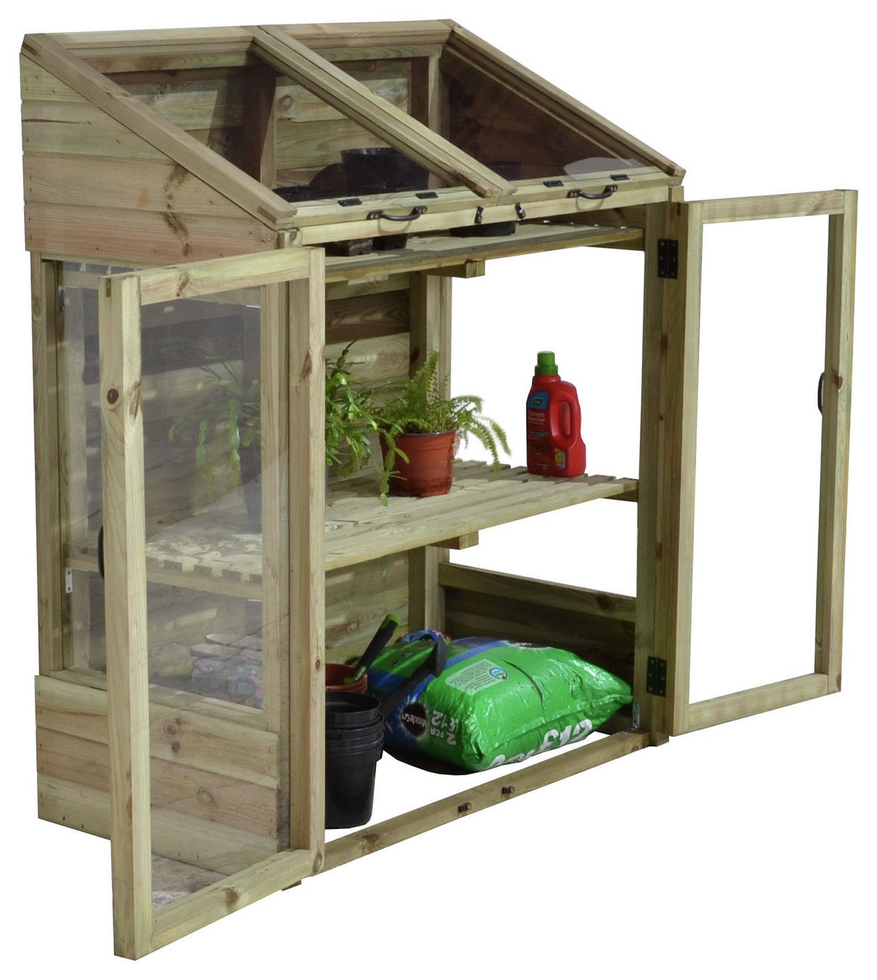 Forest Garden Mini Wooden Greenhouse - 4 x 2ft