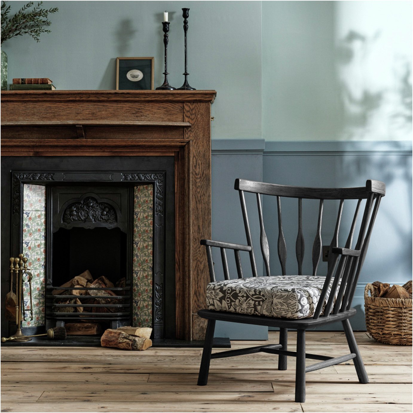 Habitat x Morris & Co. Canterbury Oak Armchair - Black