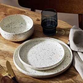 Habitat Reactive Speckle 12 Piece Stoneware Dinner Set-White