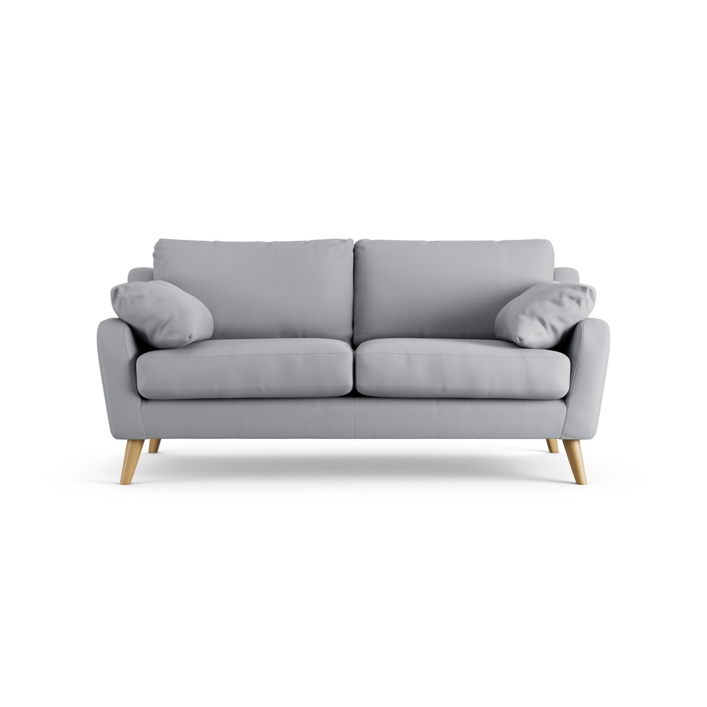 Habitat Ivor Fabric 3 Seater Sofa - Grey - Ash Leg