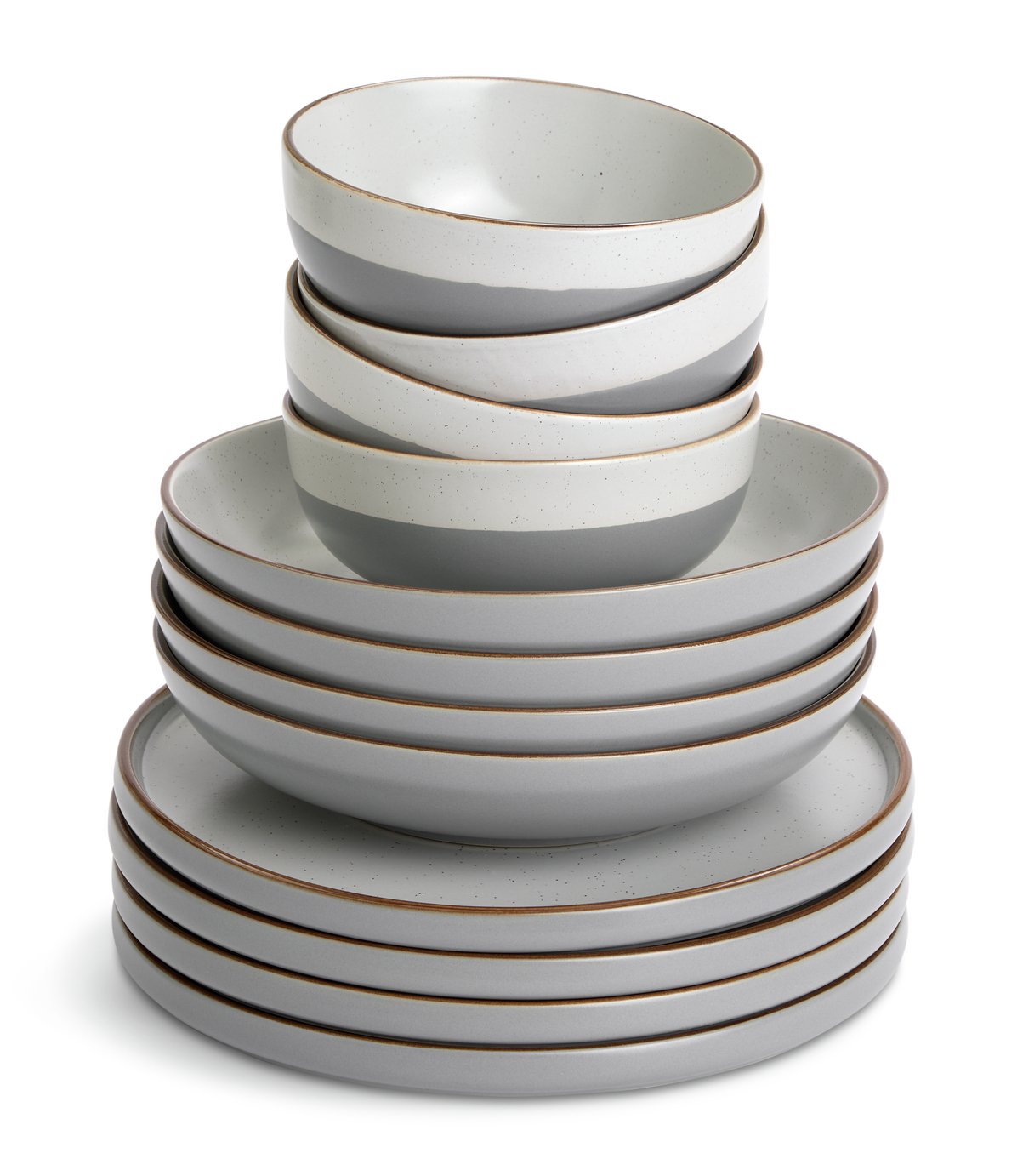 Habitat Loft Speckle 12 Piece Dinner Set - Grey