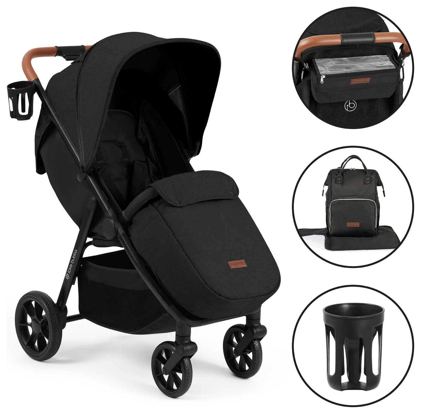 Ickle Bubba Stomp Stride Prime Pushchair - Black