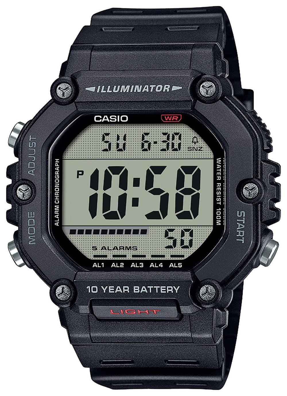 Casio Grey Dial Black Strap Digital Watch