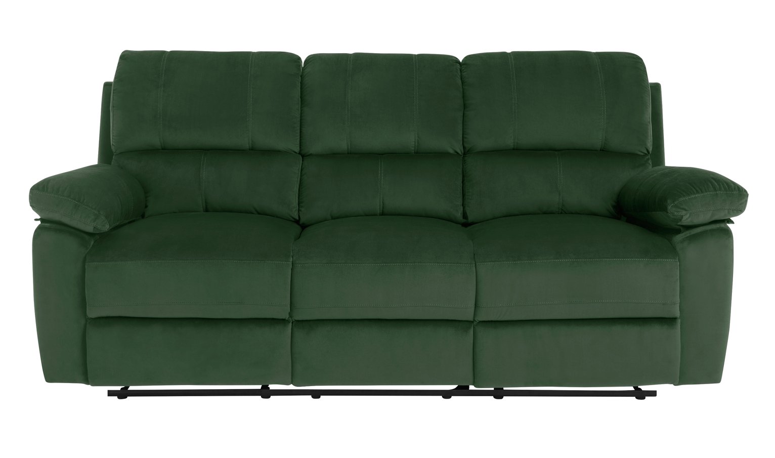 Argos Home Toby Velvet 3 Seater Recliner Sofa - Green