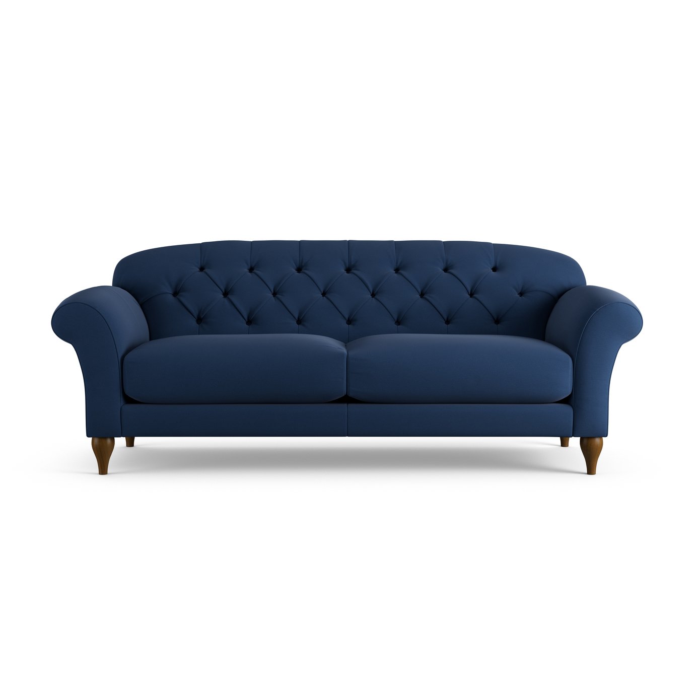 Habitat Brooker Fabric 4 Seater Sofa - Blue - Dark Leg