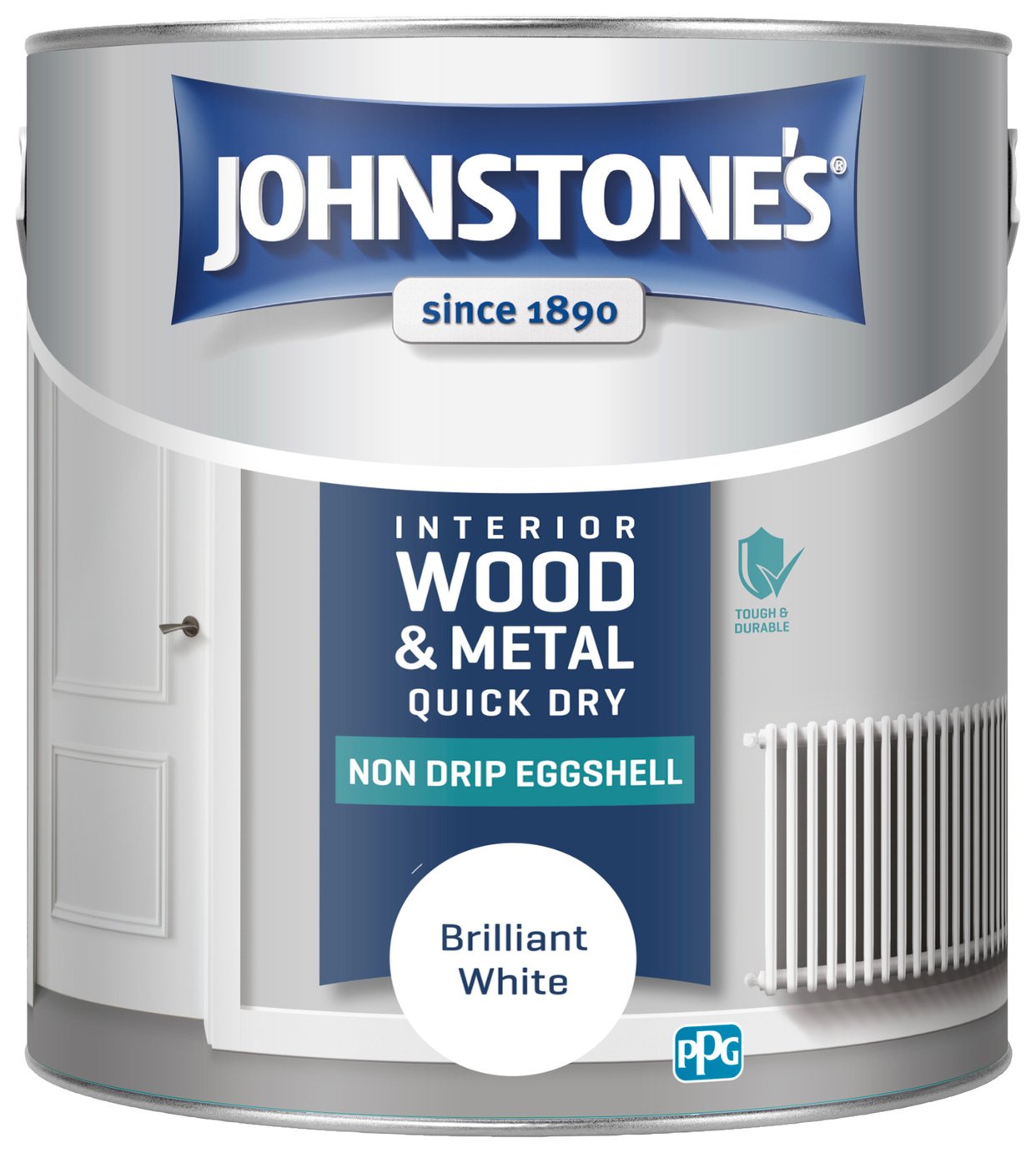Johnstone's Wood & Metal Eggshell - Brilliant White - 2.5L