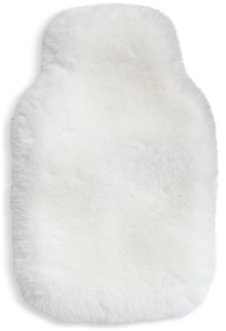 Habitat White Faux Fur Hot Water Bottle