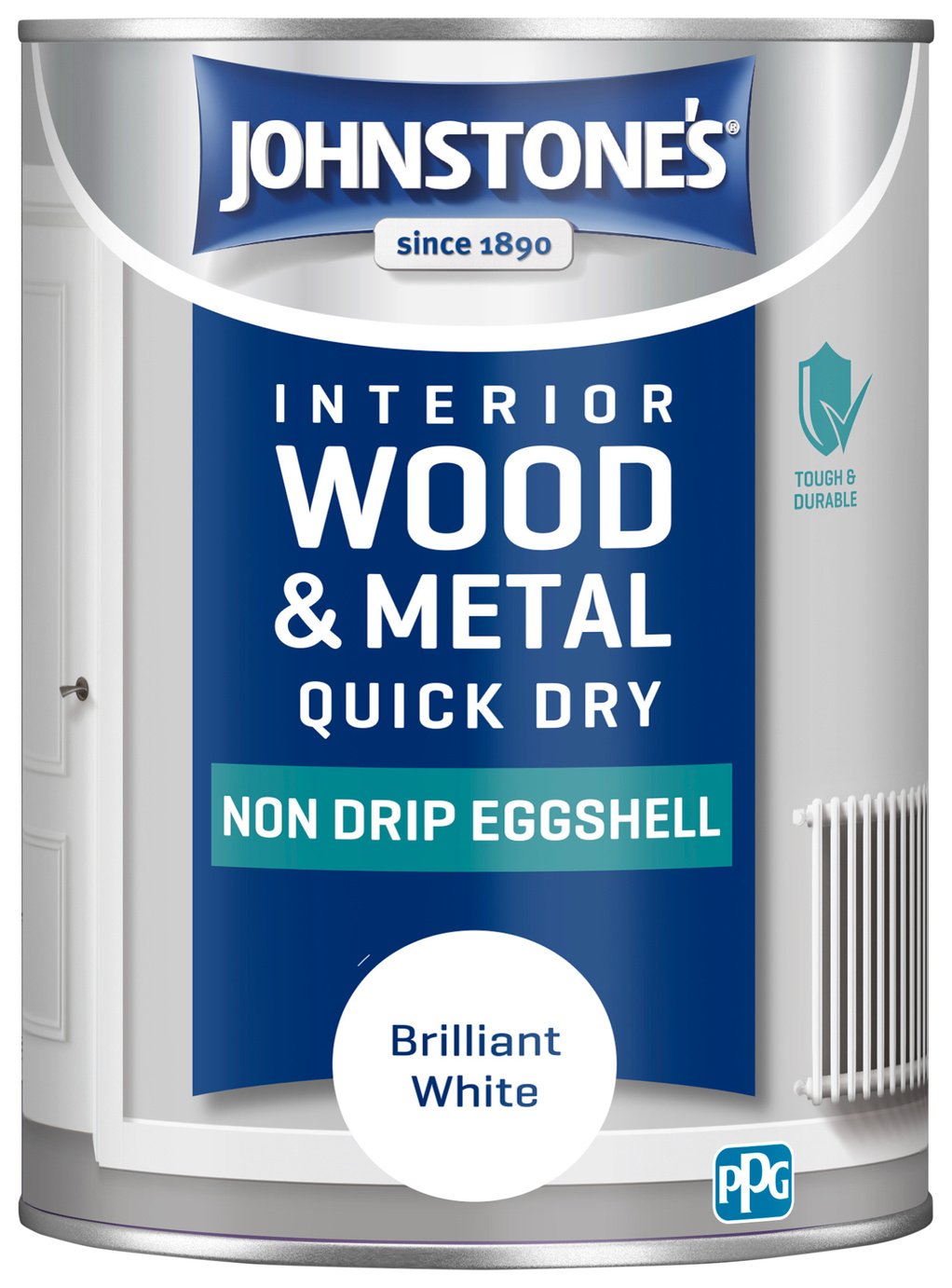 Johnstone's Wood & Metal Eggshell - Brilliant White - 1.25L