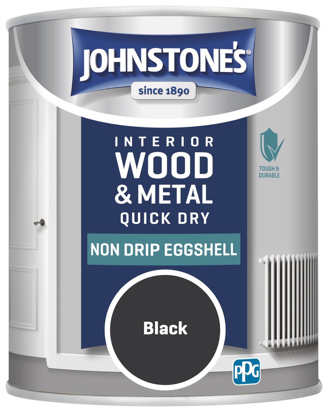 Johnstone's Wood & Metal Eggshell - Black - 750ml
