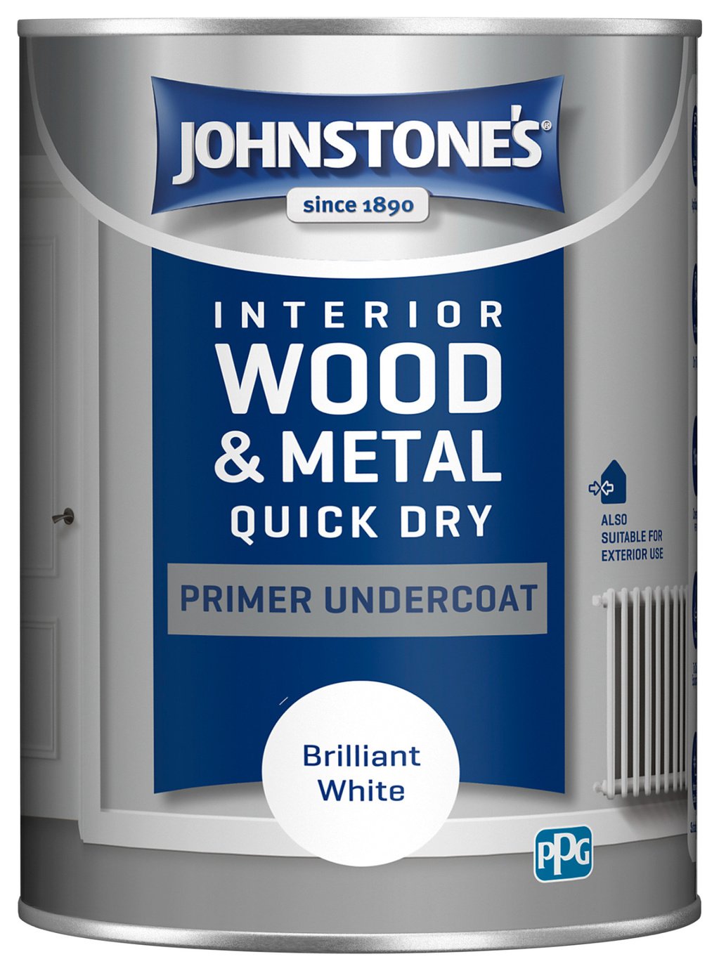 Johnstone's Wood & Metal Undercoat - Brilliant White 1.25L