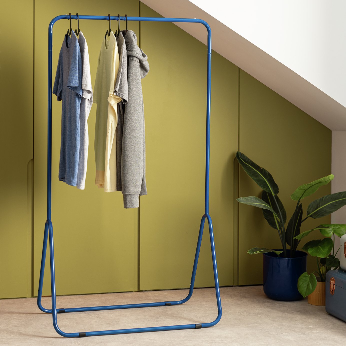 Habitat Arnie Single Clothes Rail - Blue