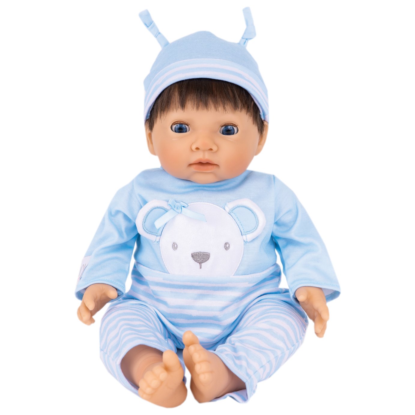 Tiny Treasures Baby Doll in Blue Bear Outfit - 17inch/44cm