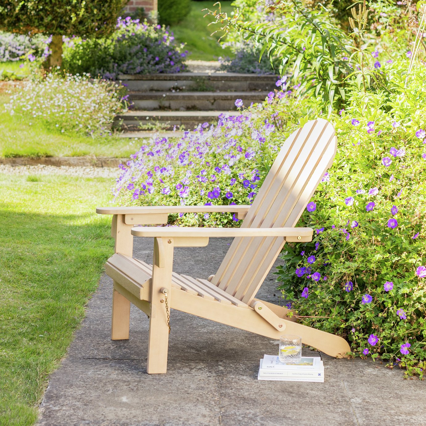 Argos Home Adirondack Wooden Garden Chair - Natural