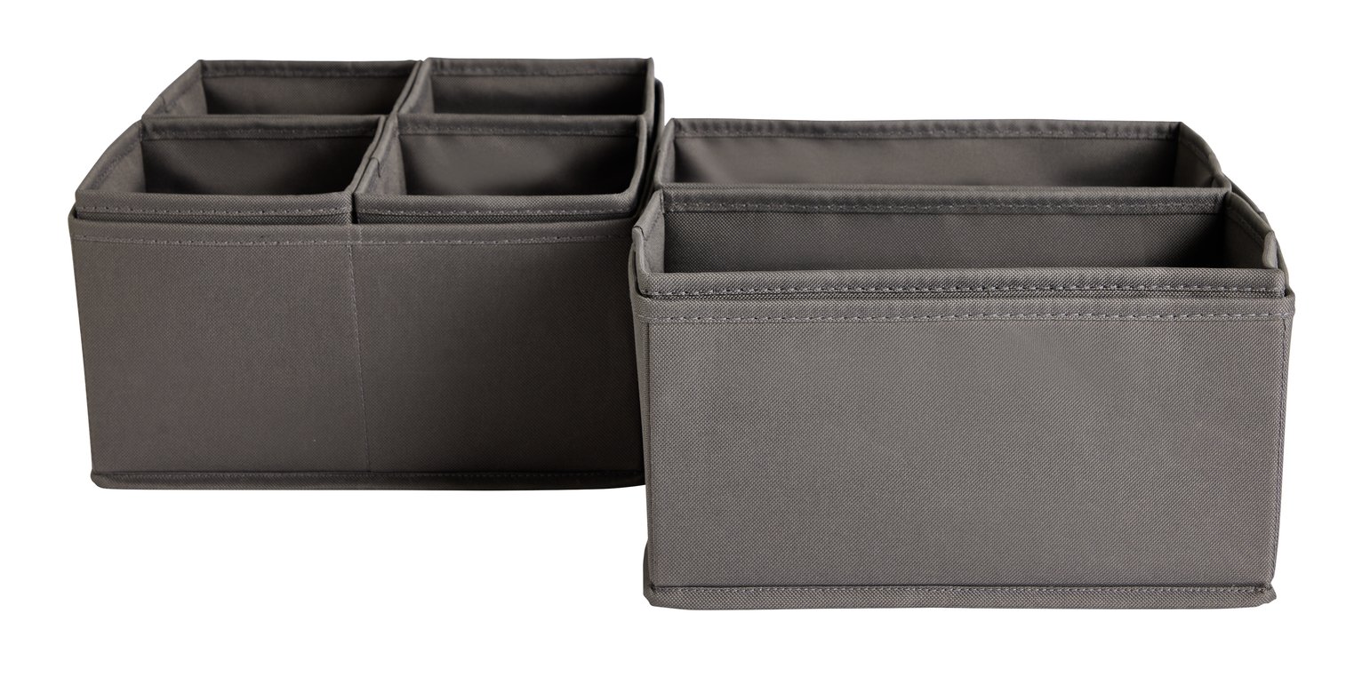 Argos Home Set of 8 Drawer Organiser - Grey