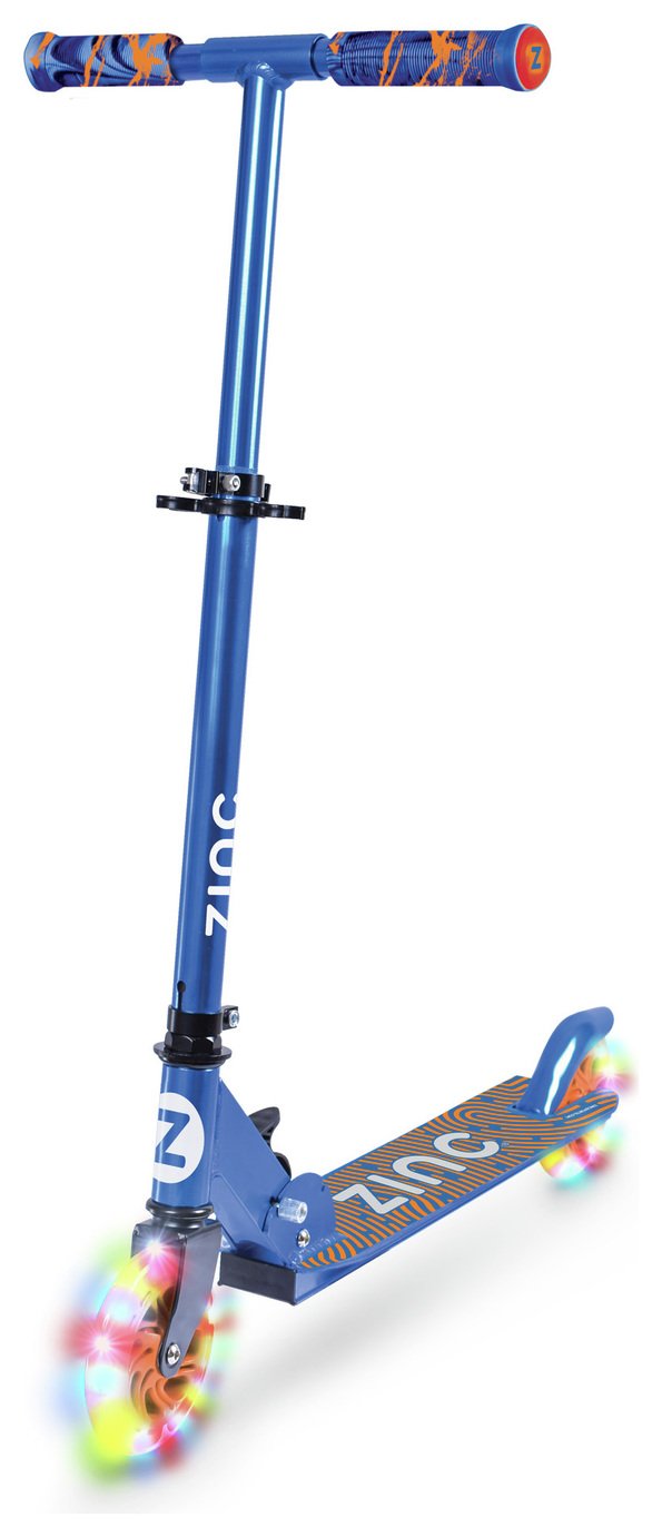 Zinc Identity Light Up Foldable 2 Wheel Scooter - Blue